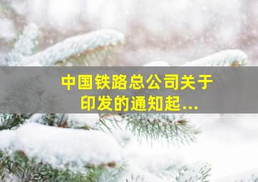 中国铁路总公司关于印发的通知》起...