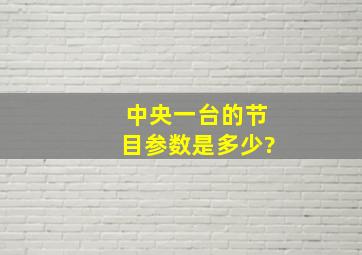 中央一台的节目参数是多少?