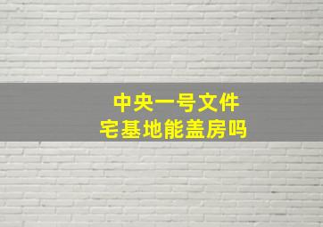 中央一号文件宅基地能盖房吗