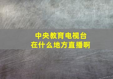 中央教育电视台在什么地方直播啊