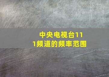 中央电视台111频道的频率范围