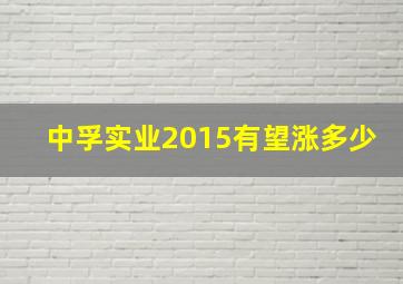 中孚实业2015有望涨多少