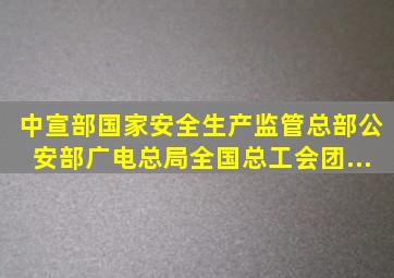 中宣部、国家安全生产监管总部、公安部、广电总局、全国总工会、团...