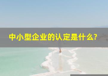 中小型企业的认定是什么?