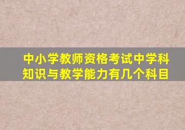 中小学教师资格考试中学科知识与教学能力有几个科目