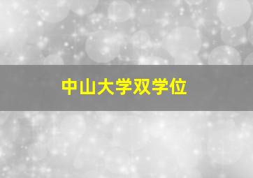 中山大学双学位