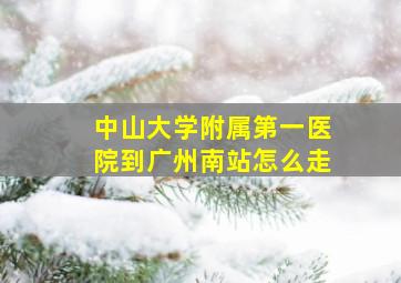 中山大学附属第一医院到广州南站怎么走