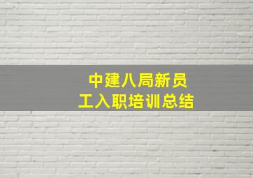 中建八局新员工入职培训总结