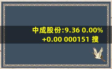 中成股份:9.36 0.00% +0.00 000151 搜狐证券