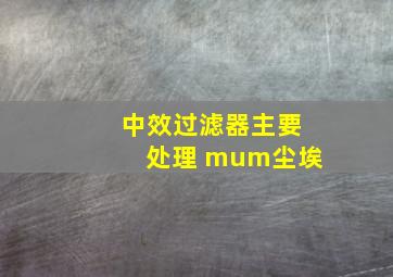 中效过滤器主要处理( )μm尘埃。