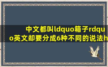 中文都叫“箱子”,英文却要分成6种不同的说法……