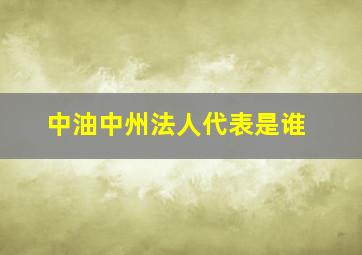 中油中州法人代表是谁