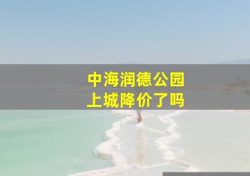 中海润德公园上城降价了吗