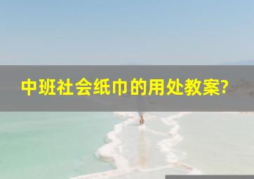 中班社会纸巾的用处教案?