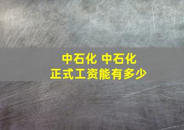 中石化 中石化正式工资能有多少