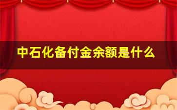 中石化备付金余额是什么