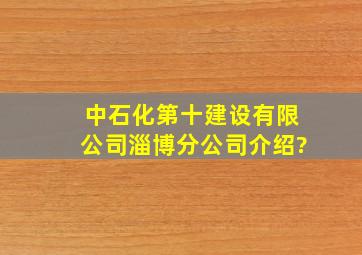 中石化第十建设有限公司淄博分公司介绍?