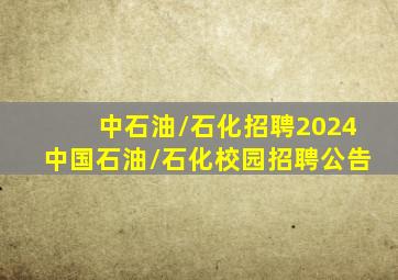 中石油/石化招聘2024中国石油/石化校园招聘公告