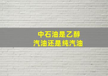 中石油是乙醇汽油还是纯汽油