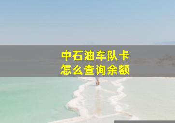 中石油车队卡怎么查询余额(