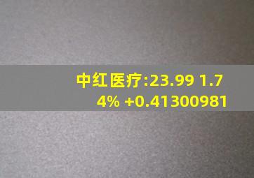 中红医疗:23.99 1.74% +0.41  300981 