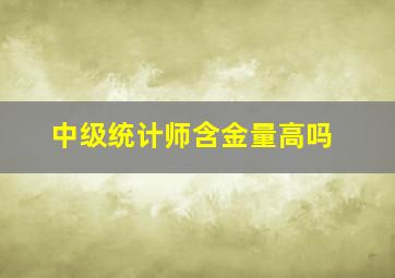 中级统计师含金量高吗