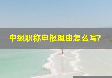 中级职称申报理由怎么写?