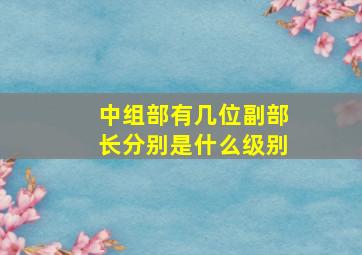 中组部有几位副部长分别是什么级别