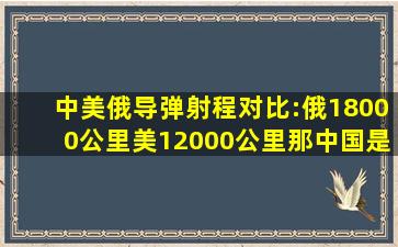 中美俄导弹射程对比:俄18000公里,美12000公里,那中国是多少呢...