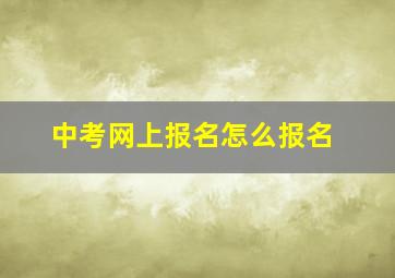 中考网上报名怎么报名