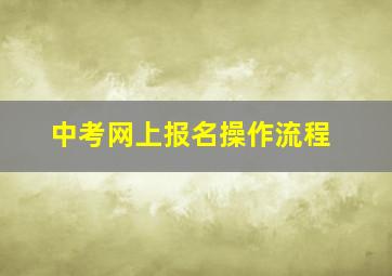 中考网上报名操作流程