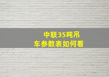 中联35吨吊车参数表如何看