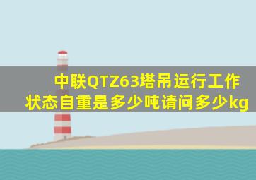 中联QTZ63塔吊运行工作状态自重是多少吨请问多少kg(