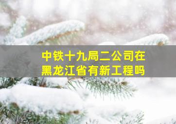 中铁十九局二公司在黑龙江省有新工程吗