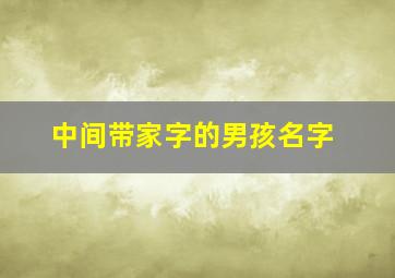 中间带家字的男孩名字