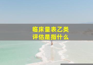 临床量表乙类评估是指什么