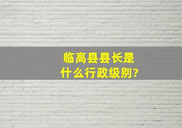 临高县县长是什么行政级别?