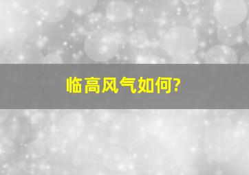 临高风气如何?