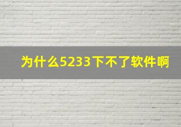 为什么5233下不了软件啊