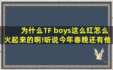 为什么TF boys这么红,怎么火起来的啊!听说今年春晚还有他们的节目,...