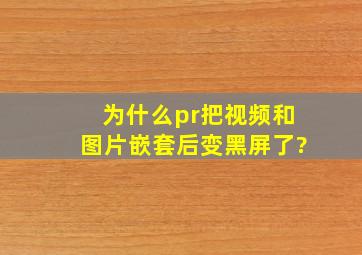 为什么pr把视频和图片嵌套后变黑屏了?