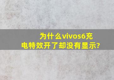 为什么vivos6充电特效开了却没有显示?