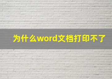 为什么word文档打印不了