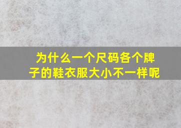 为什么一个尺码各个牌子的鞋、衣服大小不一样呢