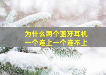 为什么两个蓝牙耳机一个连上一个连不上