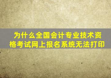 为什么全国会计专业技术资格考试网上报名系统无法打印