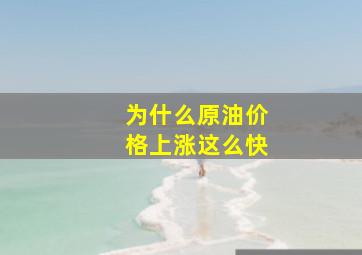 为什么原油价格上涨这么快(