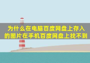 为什么在电脑百度网盘上存入的图片在手机百度网盘上找不到