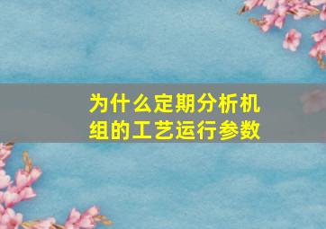 为什么定期分析机组的工艺运行参数