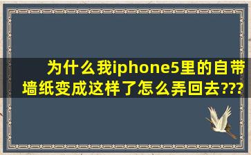 为什么我iphone5里的自带墙纸变成这样了怎么弄回去???